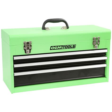 green shallow metal tool box|Green Portable Tool Boxes .